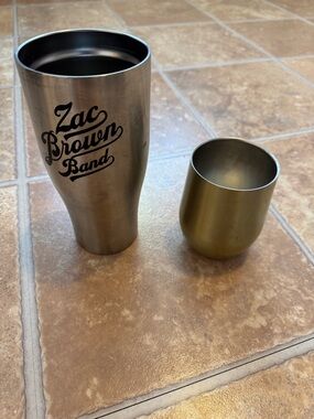 Zac brown stainless steel cup and swig gold wine tumbler cup set bundle (2)